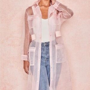 House of CB Sheer Organza Trench Coat NWT
